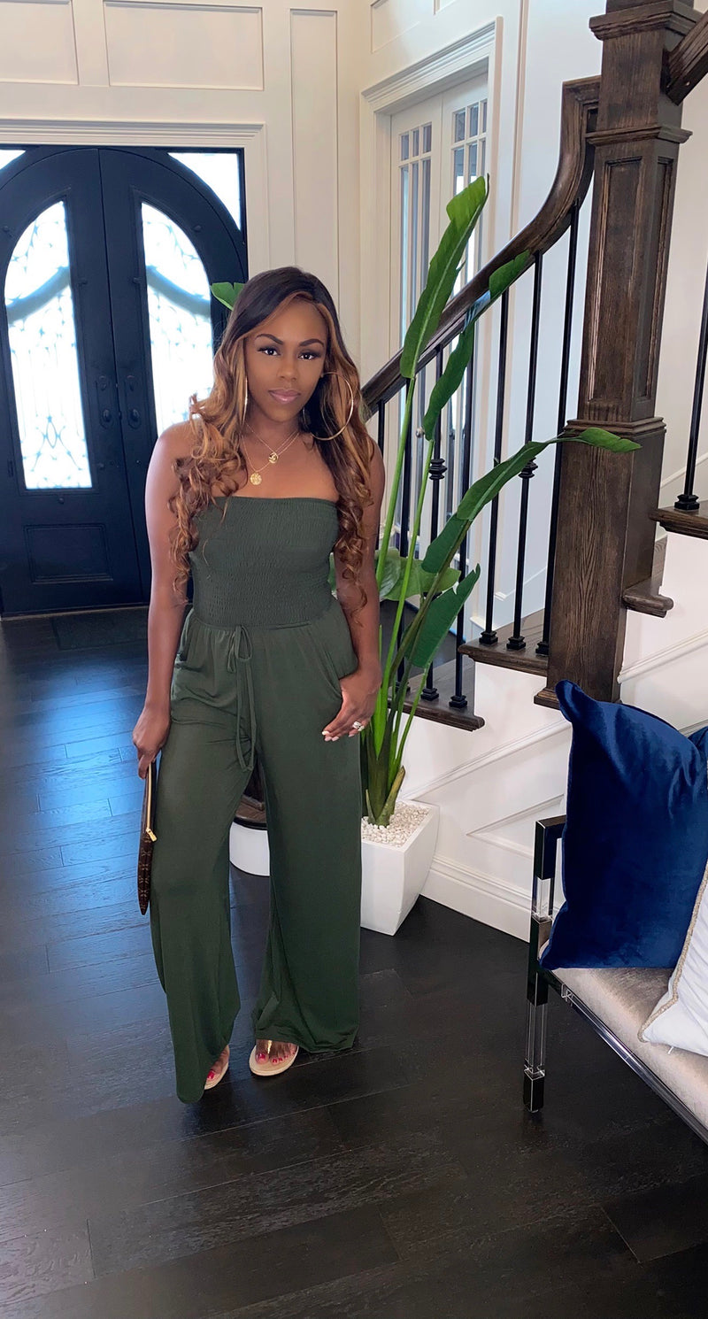 NEW Candy Girl Jumpsuit (Olive)