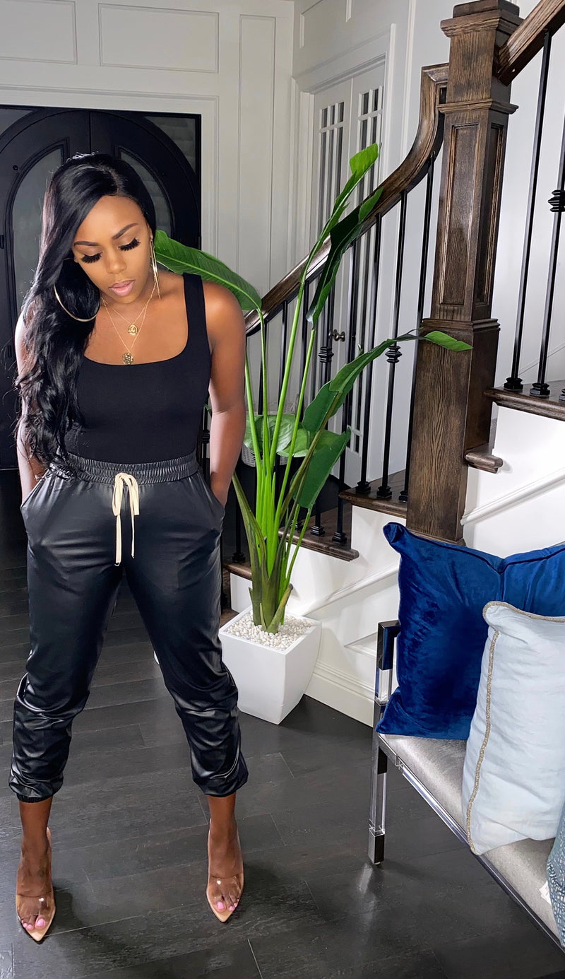 Dreamgirl Faux Leather Joggers